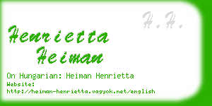 henrietta heiman business card